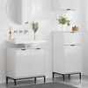 vidaXL Badezimmerm&ouml;bel-Set 2 pcs Hochglanz Wei&szlig; Sperrholz und Metall