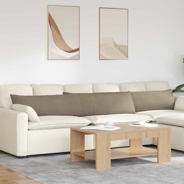 vidaXL Sofakissen 2 St&uuml;ck Taupe 200 x 40 cm Stoff