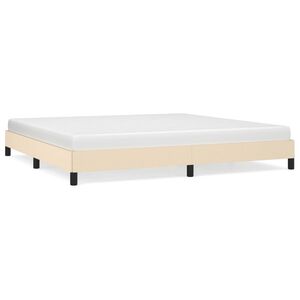 vidaXL Bettgestell ohne Matratze Creme 200x200 cm Stoff