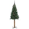 vidaXL Schlanker Weihnachtsbaum mit 300 LEDs mit St&auml;nder Gr&uuml;n 180 cm
