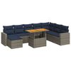vidaXL 9-tlg. Garten-Sofagarnitur mit Kissen Grau Poly Rattan
