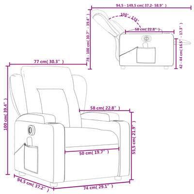 vidaXL Massagesessel Elektrisch Taupe Stoff