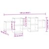vidaXL Wandregal Schwarz 129x18x42 cm Holzwerkstoff
