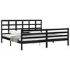 vidaXL Massivholzbett mit Kopfteil Schwarz 200x200 cm