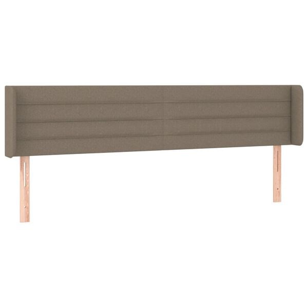 vidaXL LED Kopfteil Taupe 163x16x78/88 cm Stoff