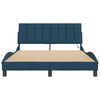 vidaXL Bettgestell mit LED ohne Matratze "Hanko" Blau 140x190 cm Samt