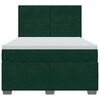 vidaXL Boxspringbett mit Matratze Dunkelgr&uuml;n 140x200 cm Samt
