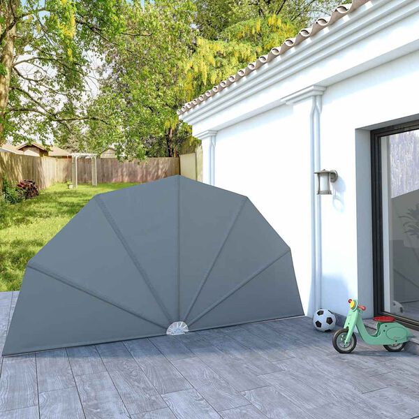 vidaXL Faltbarer Terrassen-Seitenf&auml;cher Grau 200 cm