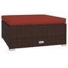 vidaXL 11-tlg. Garten-Lounge-Set mit Kissen Braun Poly Rattan