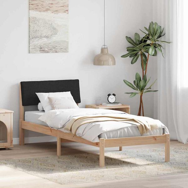 vidaXL Bettgestell Braun und Schwarz 80 x 200 cm Massivholz Kiefer