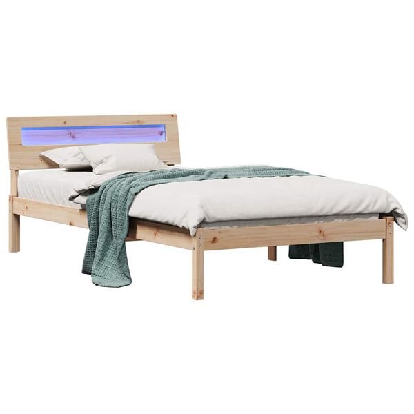 vidaXL Bettrahmen mit Kopfteil Braun 100 x 200 cm Massives Kiefernholz