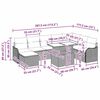 vidaXL Garten-Sofa-Set mit Kissen 9 pcs Schwarz Poly Rattan