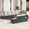 vidaXL Garten-Sofa-Set 9 pcs Schwarz und Wei&szlig;