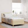 vidaXL Boxspringbett mit Matratze Creme 100 x 200 cm Stoff