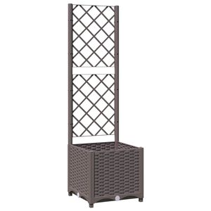 vidaXL Pflanzk&uuml;bel mit Rankgitter Braun 40x40x136 cm PP