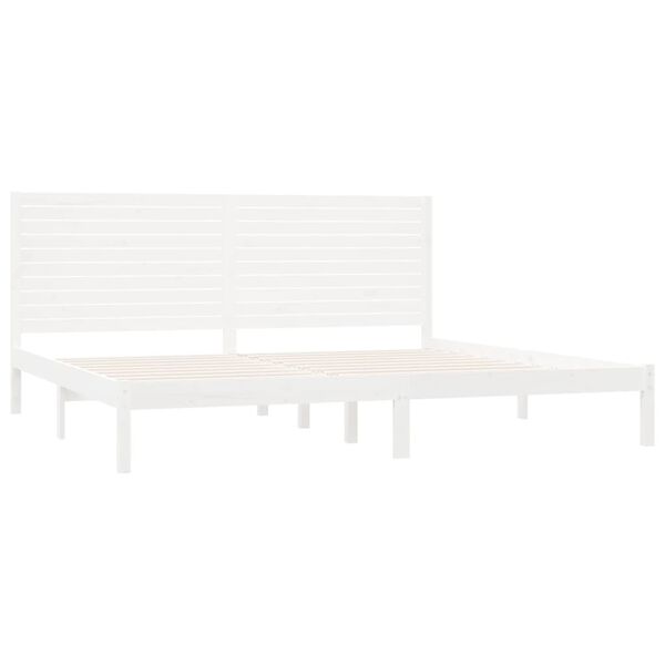 vidaXL Massivholzbett Wei&szlig; 180x200 cm