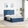 vidaXL Ottoman-Bett mit Matratze & LEDs Blau 140x200 cm Stoff