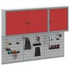 vidaXL Werkzeugschrank und Pegboard Set 5 pcs Rot 150 x 20 x 115 cm