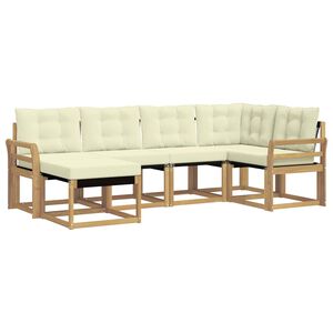 vidaXL Outdoor-Sofagarnitur 6 Stk. Wei&szlig; und Creme