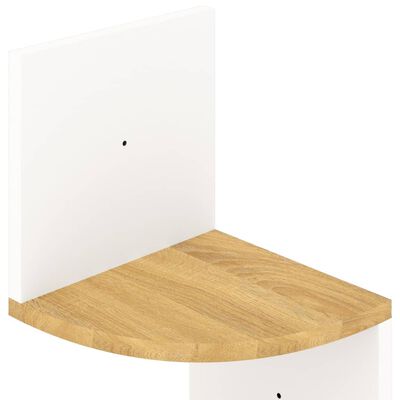 vidaXL Wand-Eckregal Weiß und Sonoma-Eiche 19x19x123 cm Holzwerkstoff