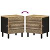 vidaXL Nachttisch Schwarz 40x33,5x46 cm Raues Mangoholz