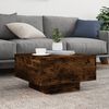 vidaXL Couchtisch mit LED-Leuchten R&auml;uchereiche 55x55x31 cm