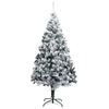 vidaXL K&uuml;nstlicher Weihnachtsbaum mit Schnee Gr&uuml;n 210 cm PVC