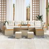vidaXL Gartensofa-set 10 pcs Beige Poly-Rattan