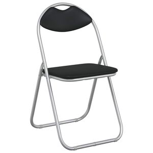 vidaXL Klappstuhl 8 pcs Schwarz und Grau 48 x 43,5 x 81 cm Kunstleder
