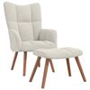 vidaXL Relaxsessel mit Hocker Cremewei&szlig; Samt