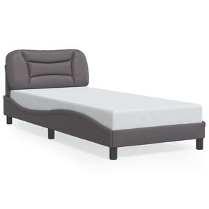 vidaXL Bettgestell ohne Matratze "Hvar" Grau 90x200 cm Kunstleder