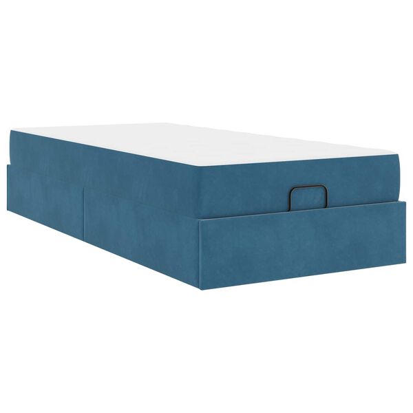vidaXL Bettgestell mit Matratze mit Matratze 2 pcs Blau Samt