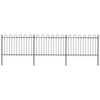 vidaXL Gartenzaun mit Rundbogen Stahl 537 x 120 cm Schwarz