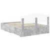 vidaXL Bettrahmen mit Kopfteil Beton Grau 140 x 190 cm Holzwerkstoff