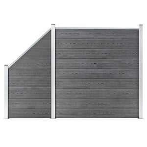 vidaXL WPC Zaun-Set 1 Quadrat + 1 Schr&auml;ge 273x186 cm Grau