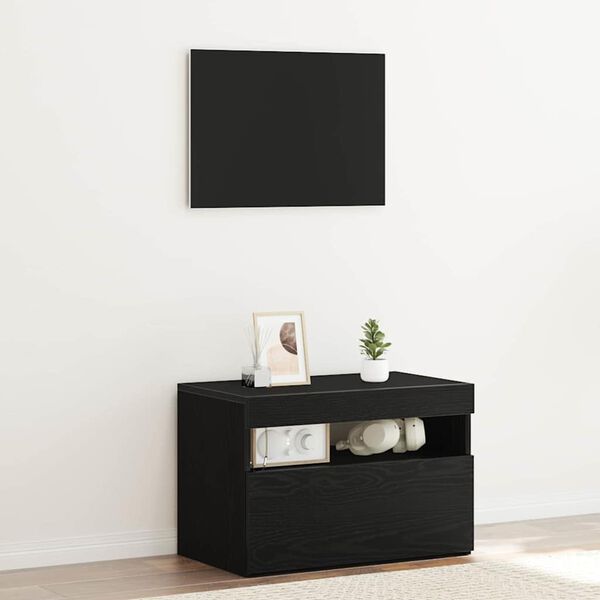 vidaXL Nachttisch Schwarz Eichen-Optik 60 x 35 x 40 cm Holzwerkstoff