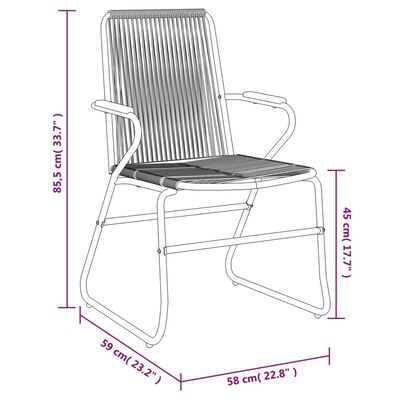 vidaXL 7-tlg. Garten-Essgruppe Schwarz PVC-Rattan