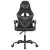 vidaXL Gaming-Stuhl Drehbar Schwarz und Grau Kunstleder