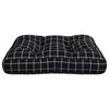 vidaXL Palettenkissen Schwarz Karomuster 50x50x12 cm Stoff