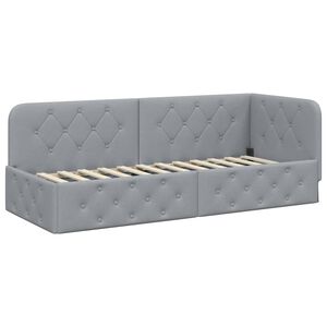 vidaXL Eckbettgestell Hellgrau 80 x 200 cm Stoff