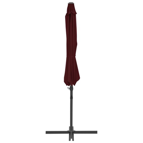 vidaXL Ampelschirm mit Stahl-Mast 300 cm Bordeauxrot