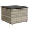 vidaXL 7-tlg. Garten-Sofagarnitur mit Kissen Hellgrau Poly Rattan