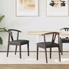 vidaXL Esszimmerstuhl 2 pcs Hellbraun und Schwarz Massives Gummiholz