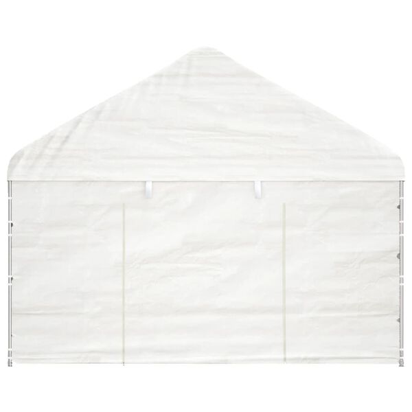 vidaXL Pavillon mit Dach Wei&szlig; 15,61x4,08x3,22 m Polyethylen