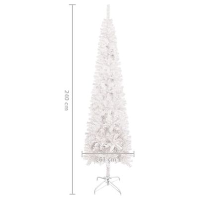 vidaXL Schlanker Weihnachtsbaum Weiß 240 cm