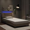 vidaXL Bettgestell mit LED ohne Matratze "Hvar" Cappuccino-Braun 100x200 cm