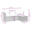 vidaXL 4-tlg. Garten-Sofagarnitur mit Kissen Braun Poly Rattan
