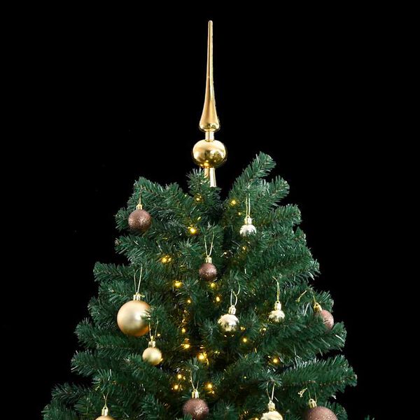 vidaXL K&uuml;nstlicher Weihnachtsbaum Klappbar 300 LEDs & Kugeln 240 cm