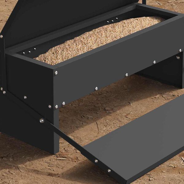 vidaXL H&uuml;hnertretfeeder Schwarz 48,5 x 39,5 x 19 cm