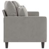 vidaXL 3-Sitzer-Sofa Hellgrau 210 cm Samt